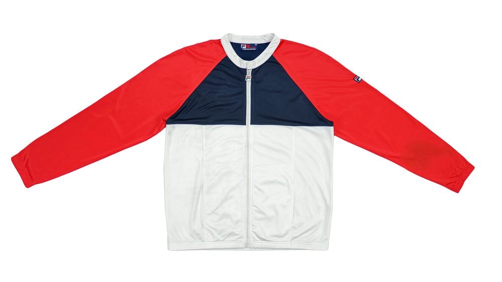 FILA - Red & White Colorblock Windbreaker 1990s Large Vintage Retro