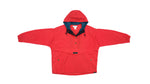 Columbia - Red 1/4 Button Up Hooded Jacket 1990s Large