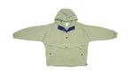Columbia - Grey 1/4 Zip Hooded Windbreaker 1990s Large Vintage Retro