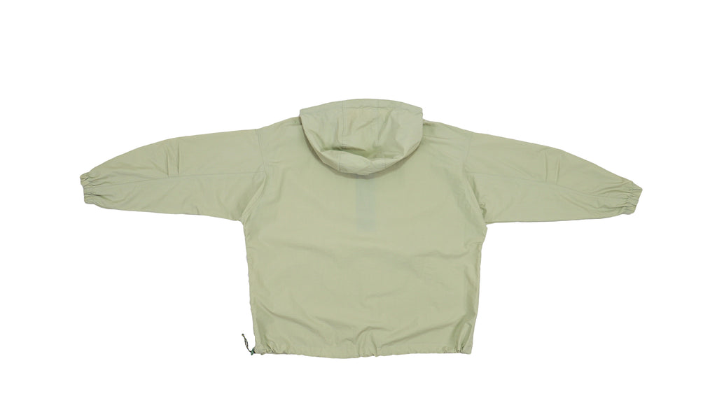 Columbia - Grey 1/4 Zip Hooded Windbreaker 1990s Large Vintage Retro