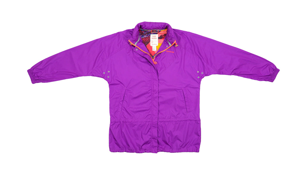 Reebok - Purple Patterned Windbreaker 1990s Medium Vintage Retro