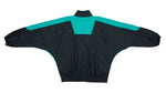 Umbro - Black with Green Colorblock Windbreaker 1990s X-Large Vintage Retro