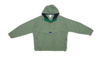 Columbia - Green Camo 1/4 Button Hooded Windbreaker 1990s XX-Large Vintage Retro