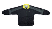 Puma - Black & Grey Track Jacket 1990s Large Vintage Retro
