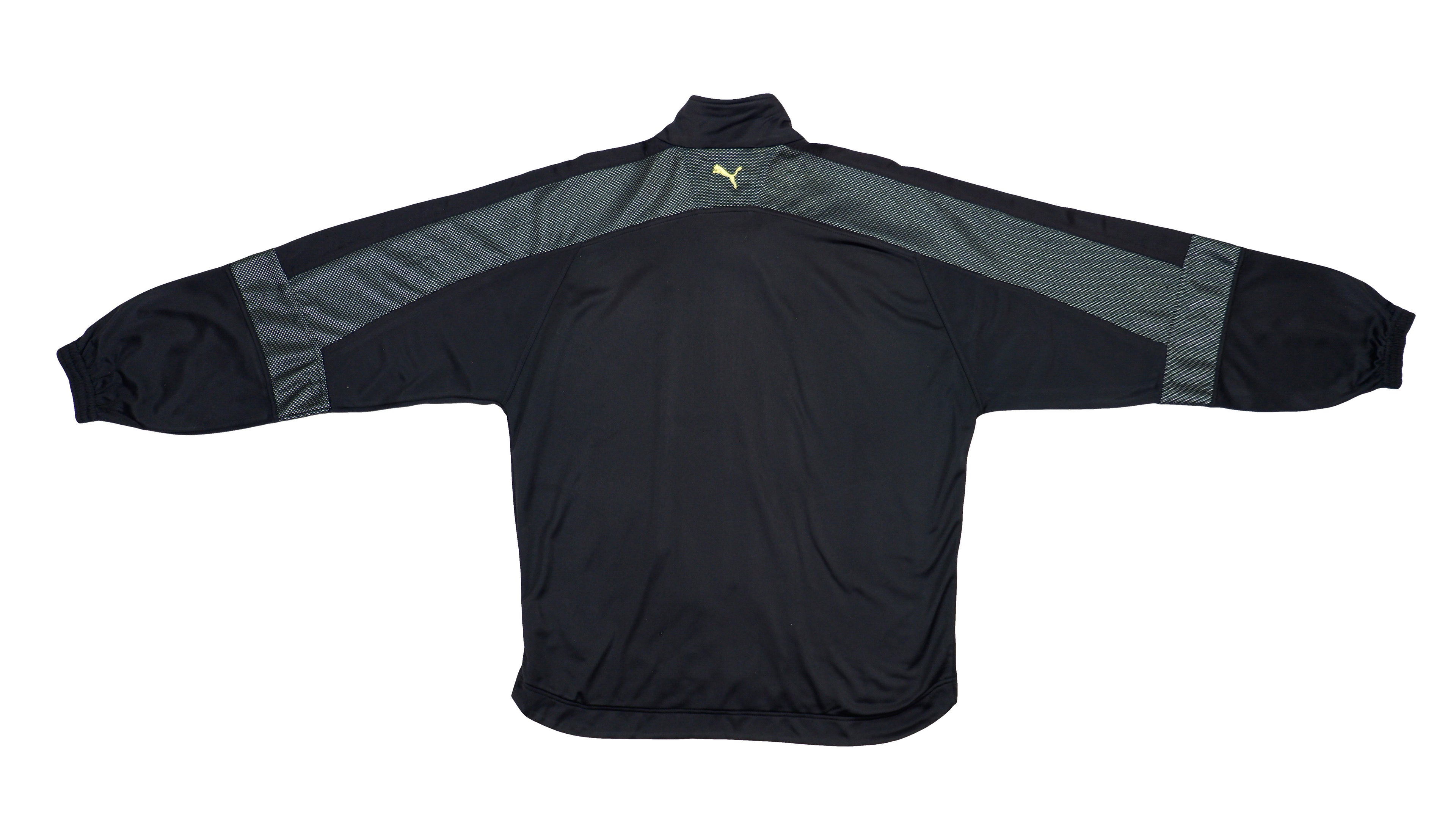 Puma - Black & Grey Track Jacket 1990s Large Vintage Retro