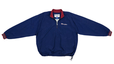 Champion - Blue 1/4 Zip Pullover 1990s X-Large