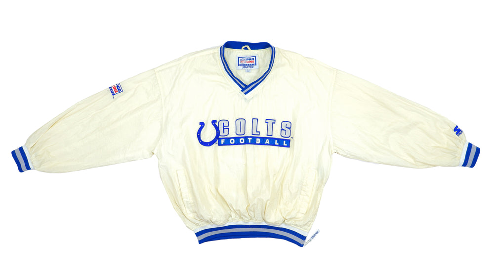 Starter - Indianapolis Colts Big Spell-Out Pullover 1990s Large Vintage Retro NFL Football