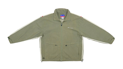 Champion - Brown Zip Up Windbreaker 1990s Large