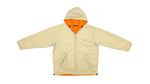 Nautica - Orange / Beige Hooded Reversible Windbreaker 1990s Large Vintage Retro