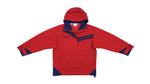 Columbia - Red with Blue 1/4 Button Hooded Jacket 1990s Medium