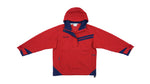 Columbia - Red with Blue 1/4 Button Hooded Jacket 1990s Medium Vintage Retro