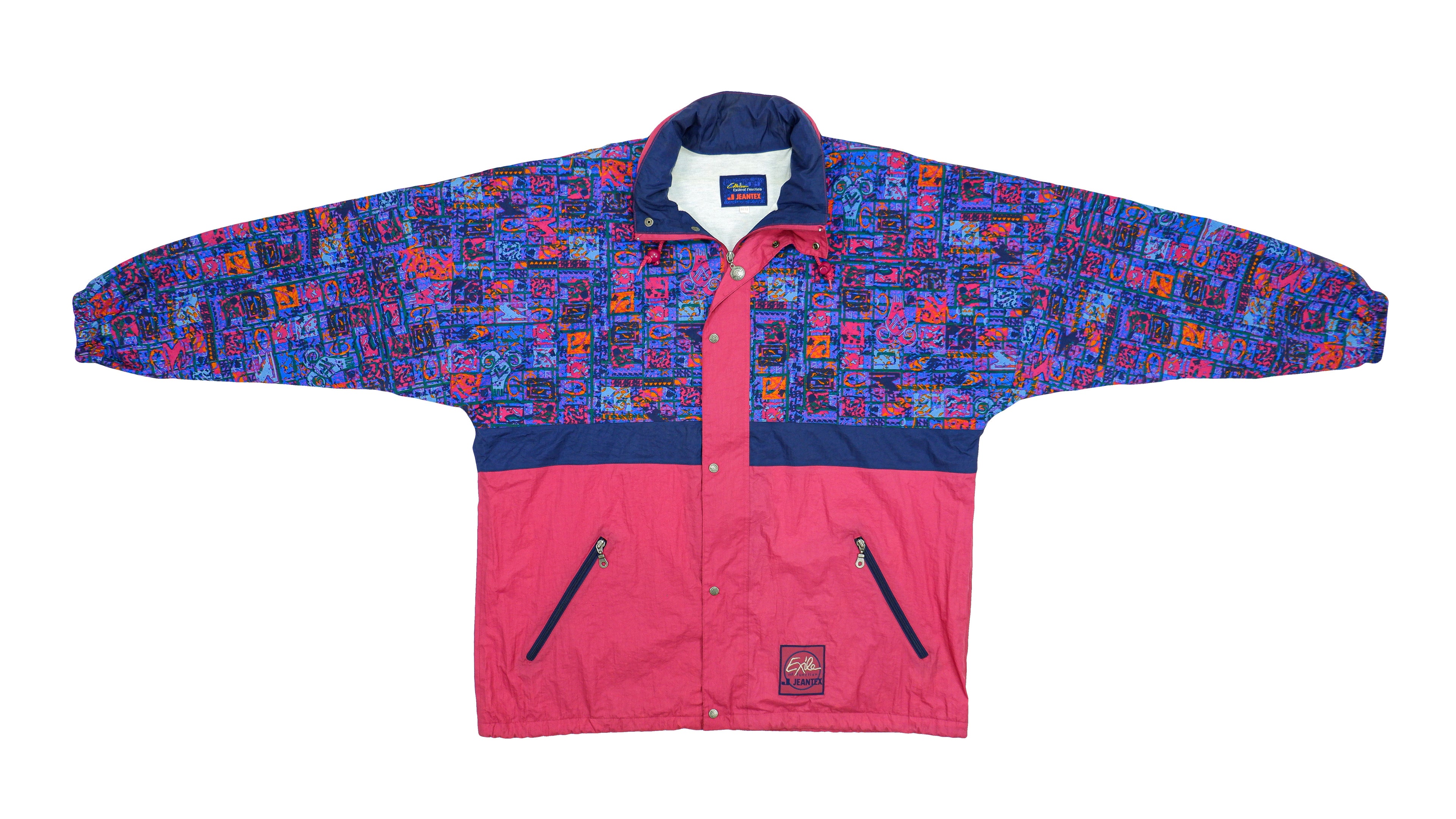 Vintage (Jeantex) - Red & Blue Patterned Jacket 1990s X-Large Vintage Retro
