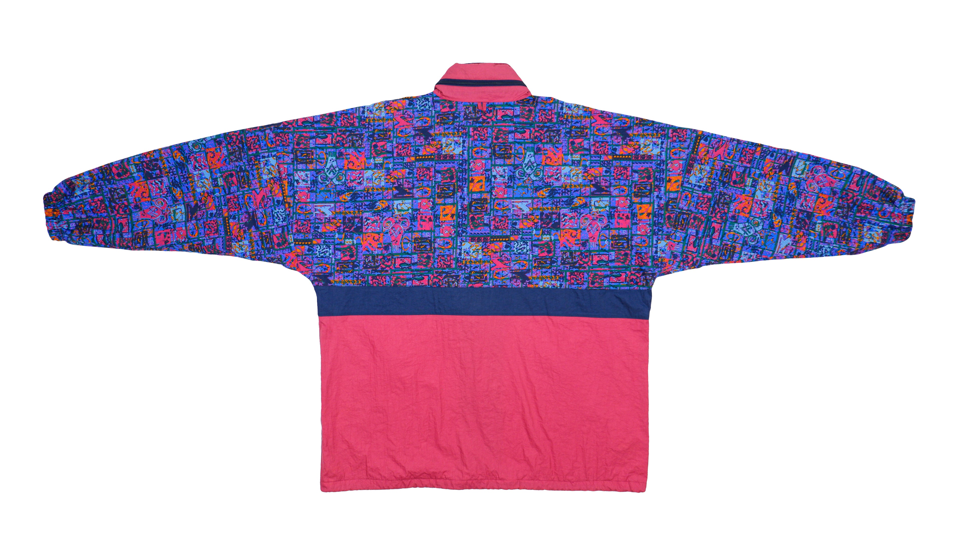 Vintage (Jeantex) - Red & Blue Patterned Jacket 1990s X-Large Vintage Retro