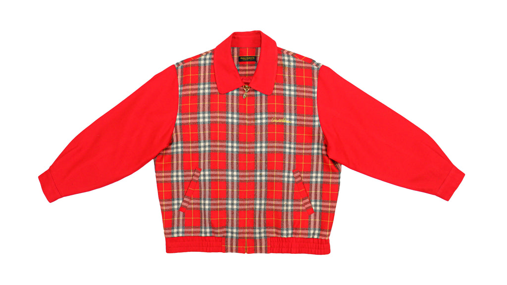 Vintage (Arnold Palmer) - Red Checkered Bomber Jacket 1990s Medium Vintage Retro
