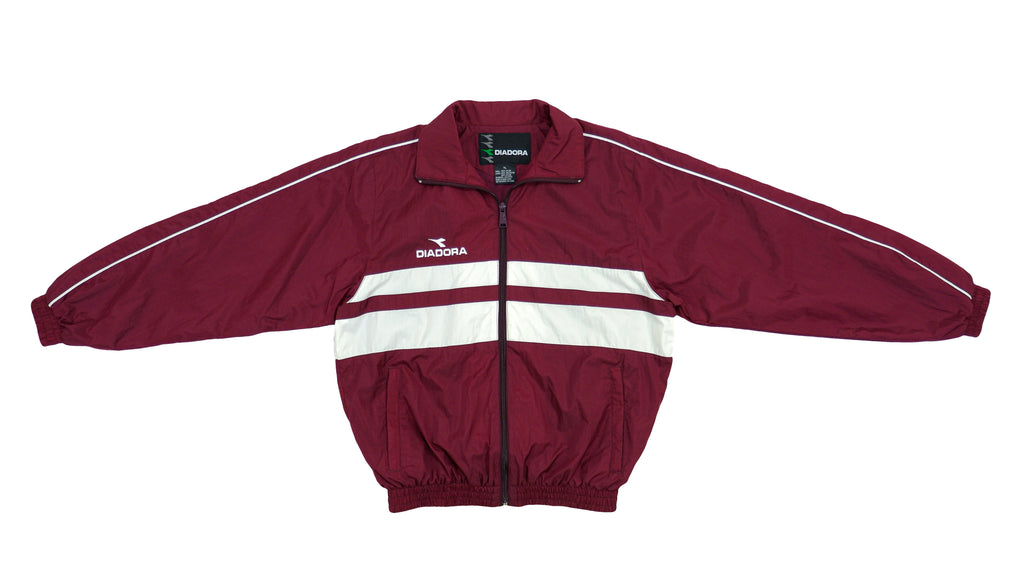 Diadora - Red with White Windbreaker 1990s Medium Vintage Retro