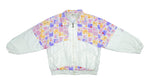 Le Coq Sportif - White & Purple Patterned Windbreaker 1990s Large Vintage Retro