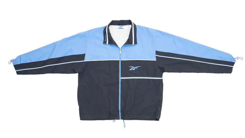 Reebok - Blue & Black Track Jacket 1990s X-Large
