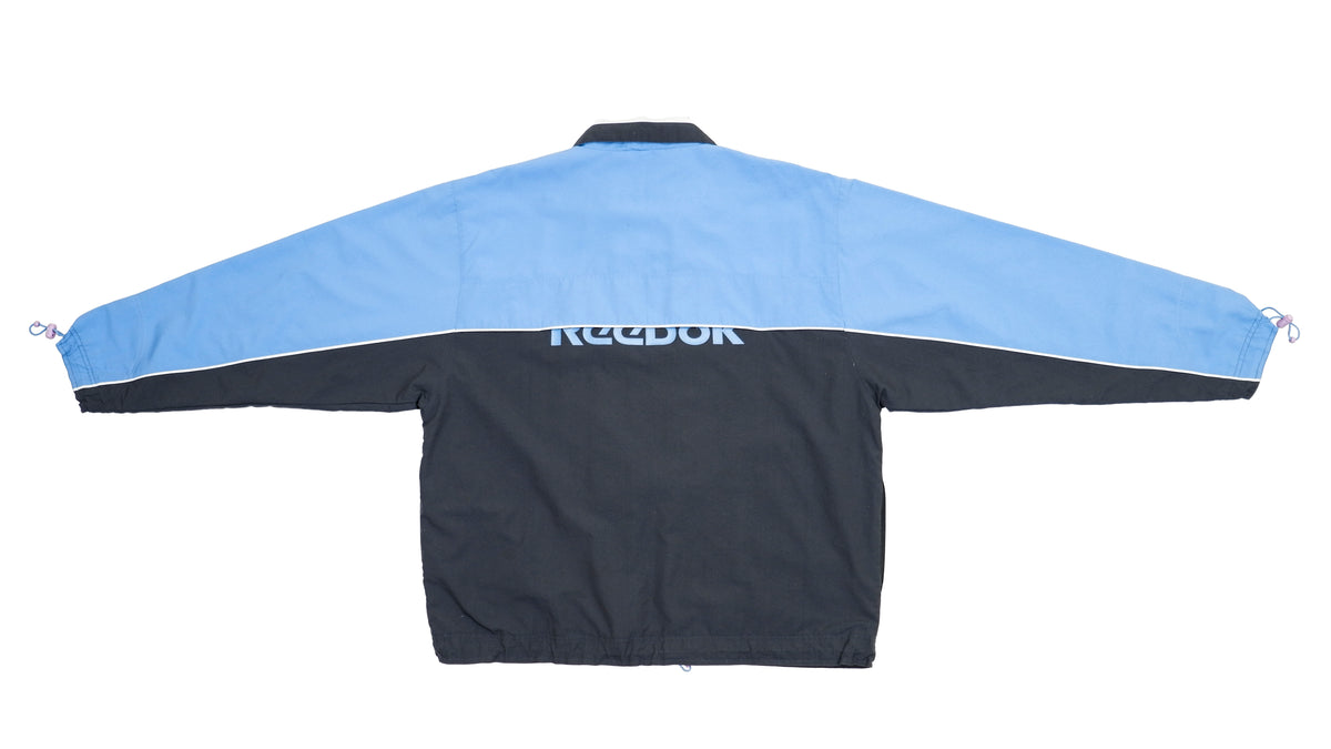 Reebok - Blue & Black Track Jacket 1990s X-Large