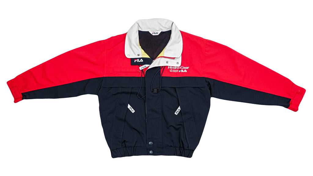 FILA - Black & Red Yachting Hydro-Gear Bomber Jacket 1990s Medium