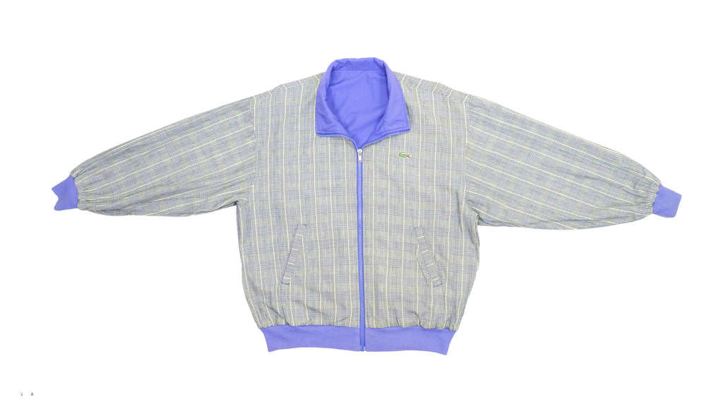 Lacoste - Blue & Grey Reversible Lightweight Jacket 1990s Large Vintage Retro