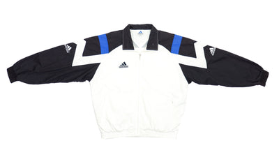 Adidas - Black & White Colorblock Windbreaker 1990s Large