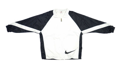 Nike - Black/White Big Swoosh Track Jacket 1990s X-Large