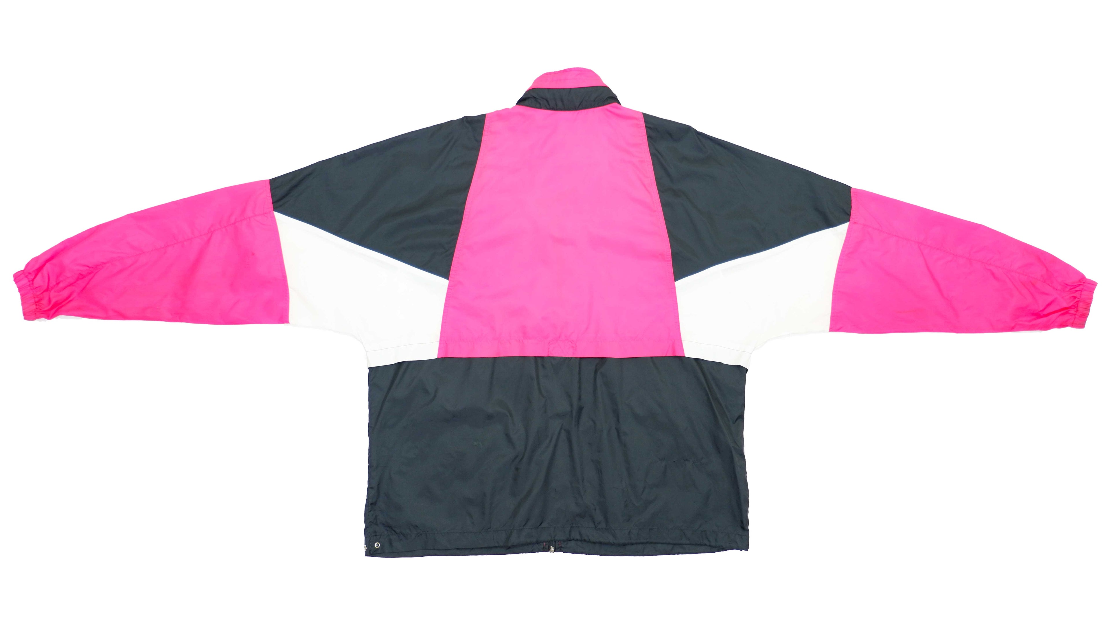 Nike - B&W and Pink Colorblock Windbreaker 1980s Large