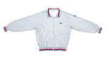 Asics - Silver Zip Up Bomber Jacket 1990s Medium Vintage Retro