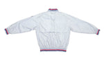 Asics - Silver Zip Up Bomber Jacket 1990s Medium Vintage Retro