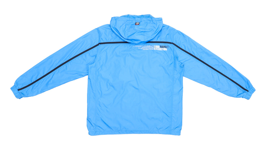 FUBU - Blue spell-Out Hooded Jacket 1990s Large Vintage Retro