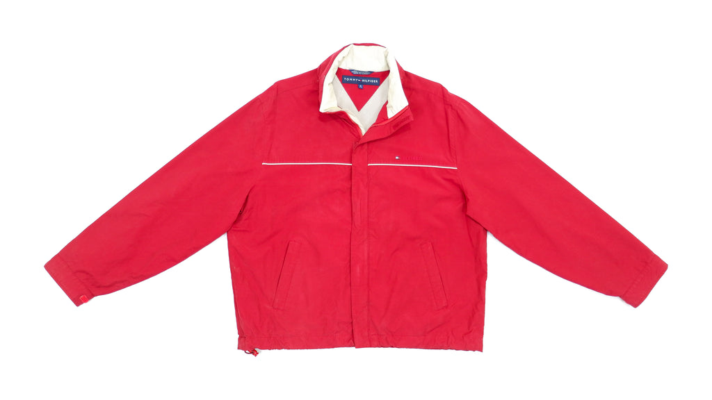 Tommy Hilfiger - Red Zip Up Jacket Large Vintage Retro