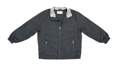 Burberry - Black Checkered Harrington Jacket Large