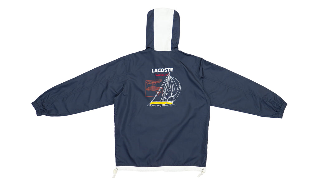 Lacoste - Black Sailing Windbreaker Jacket 1990s Small Vintage Retro