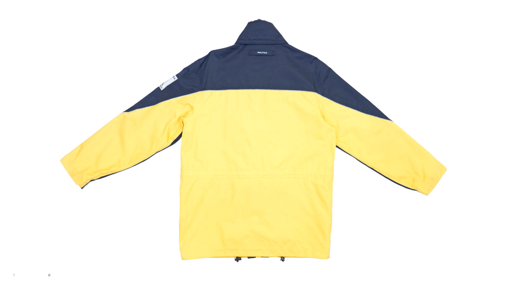 Vintage Retro Nautica - Dark Blue and Yellow Sailing Jacket 1990s Small