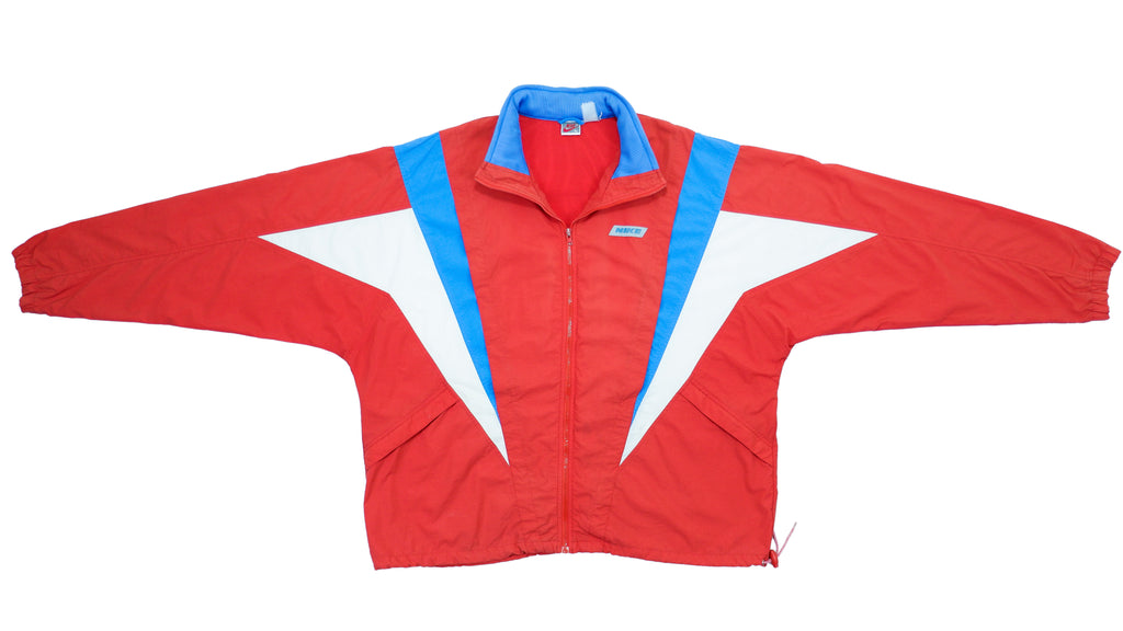 Vintage Retro Nike - Red with Blue & White Grey Tag Jacket 1980s X-Large