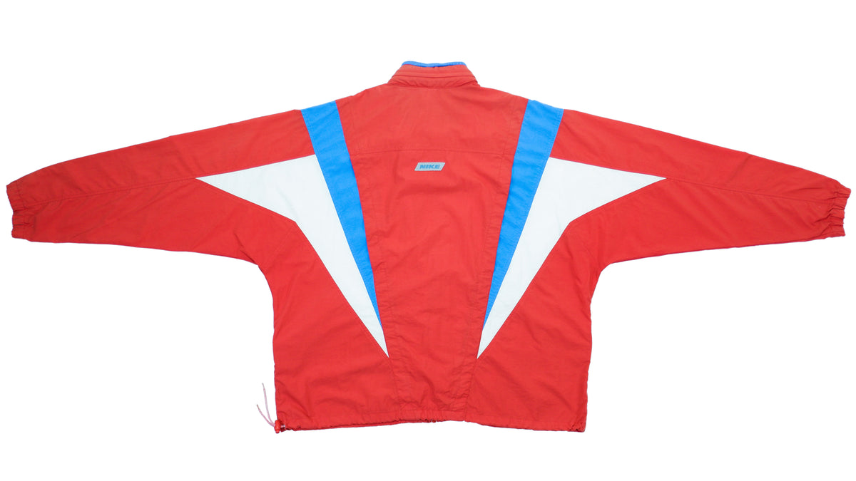 Vintage Retro Nike - Red with Blue & White Grey Tag Jacket 1980s X-Large