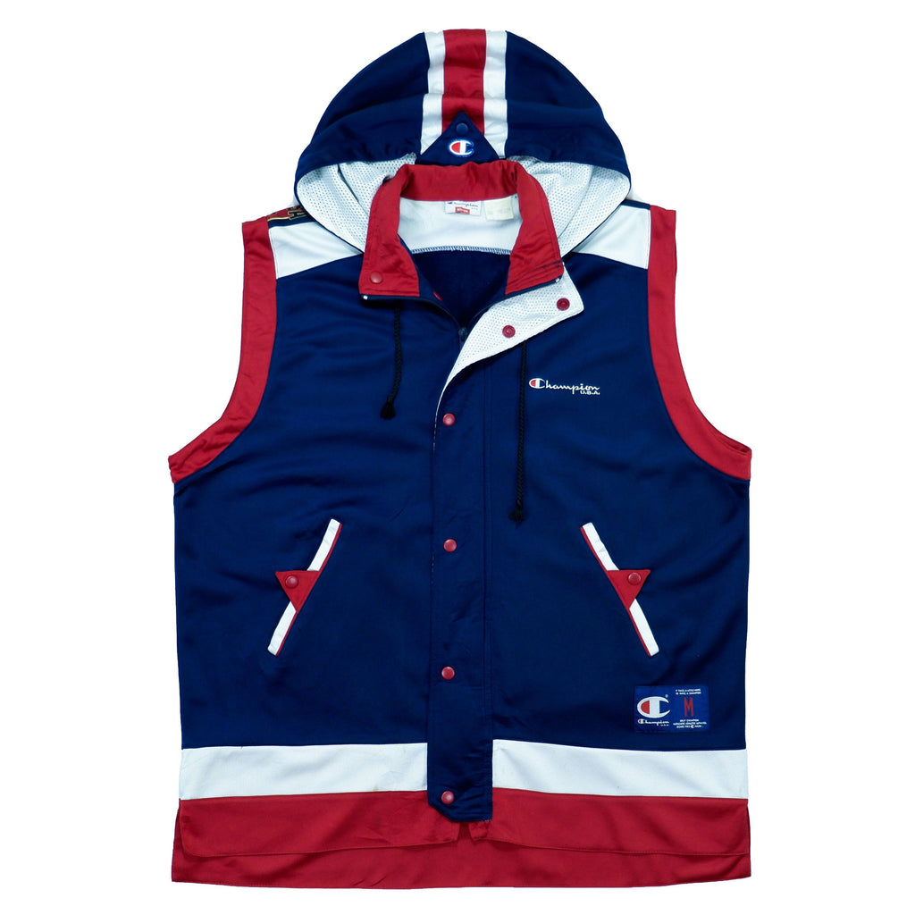 Champion - Red, White & Blue Athletic Track Vest 1990s Medium