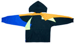 Vintage Retro Reebok Tricolor Blue and Orange and Green Color Block Windbreaker Jacket 1990s Medium