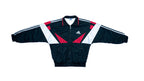 Adidas - Black & White with Red Colorblock Windbreaker 1990s Medium Vintage Retro