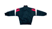 Adidas - Black & White with Red Colorblock Windbreaker 1990s Medium Vintage Retro
