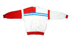 Adidas - Red & White Colorblock Bomber Jacket 1990s Large Vintage Retro