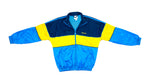 Adidas - Blue & Yellow Colorblock Windbreaker 1990s Large Vintage Retro