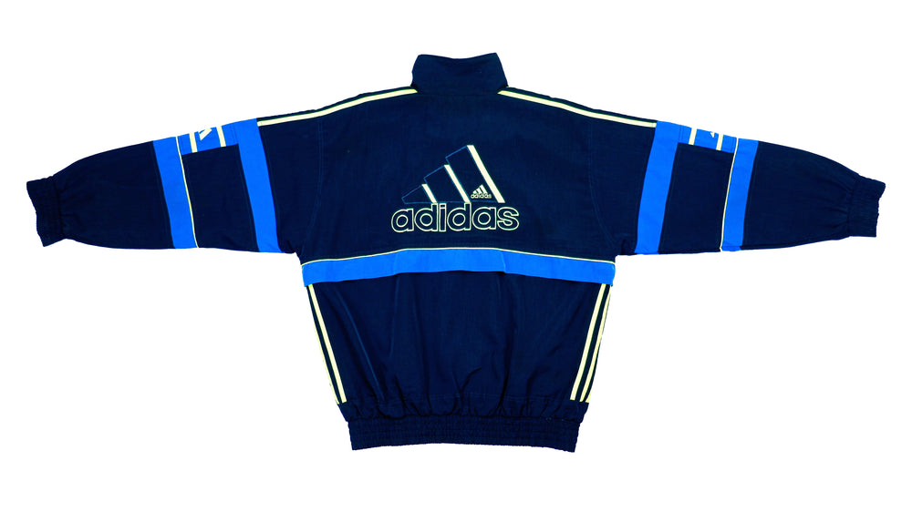 Adidas - Blue Colorblock Big Logo Track Jacket 1990s X-Large Vintage Retro