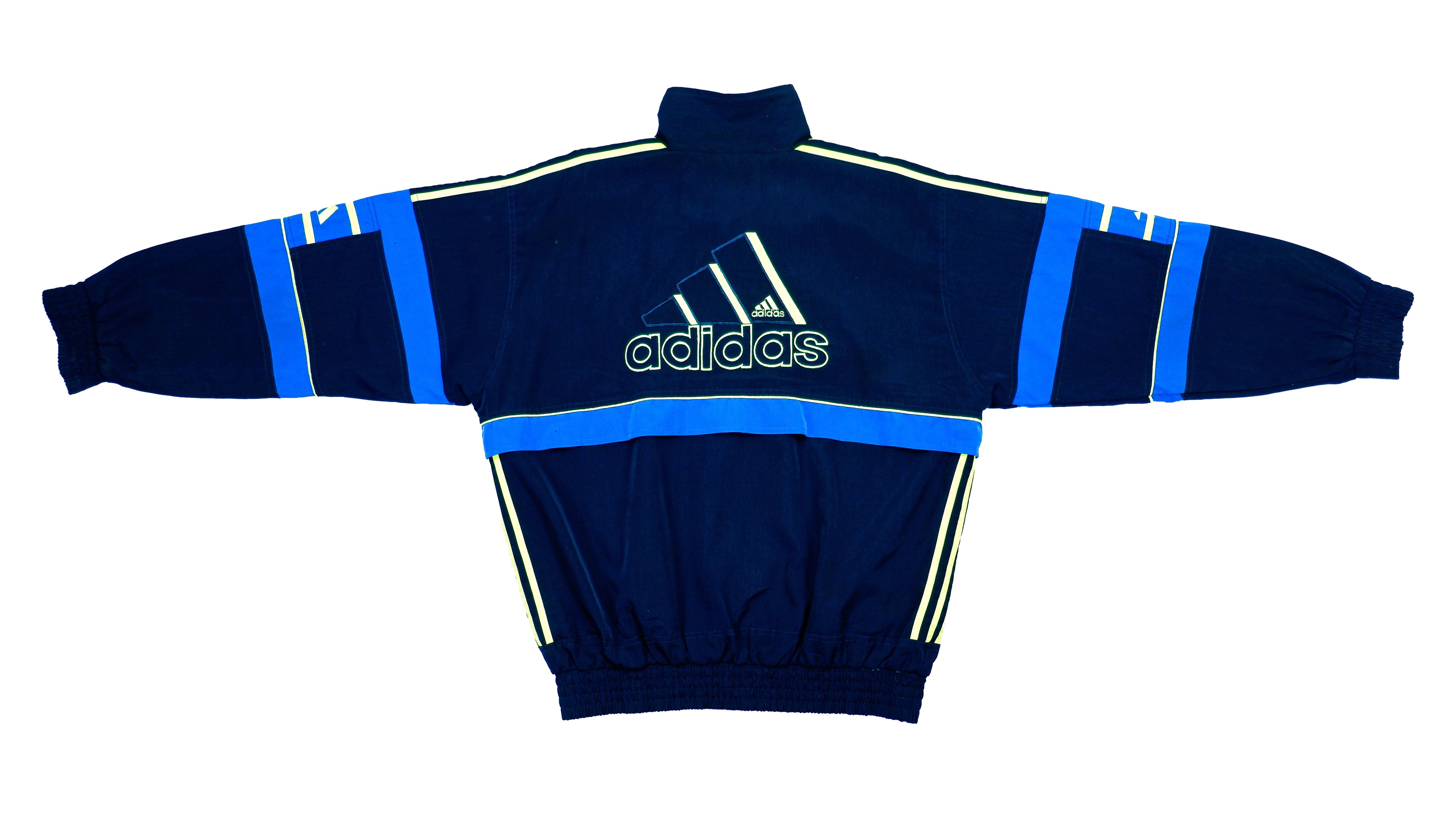 Adidas - Blue Colorblock Big Logo Track Jacket 1990s X-Large Vintage Retro
