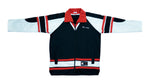 Champion - Black, White & Red Colorblock Track Jacket 1990s Medium