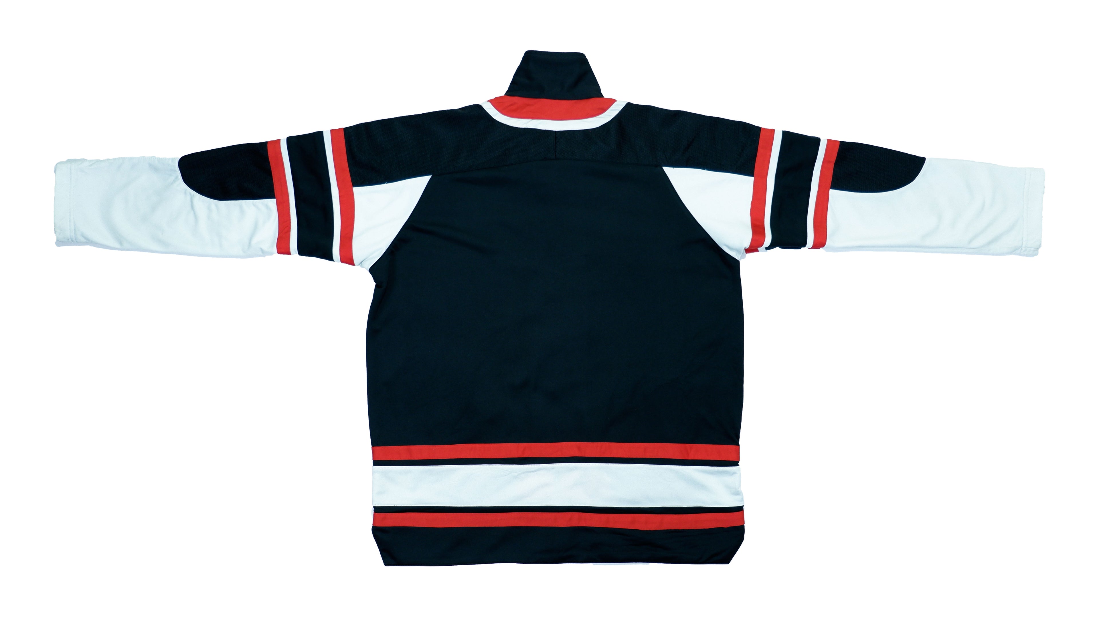 Champion - Black, White & Red Colorblock Track Jacket 1990s Medium