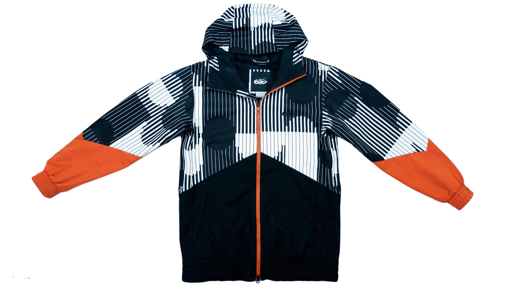 Nike - Black & White Basketball Hooded Windbreaker 1990s Large Vintage Retro