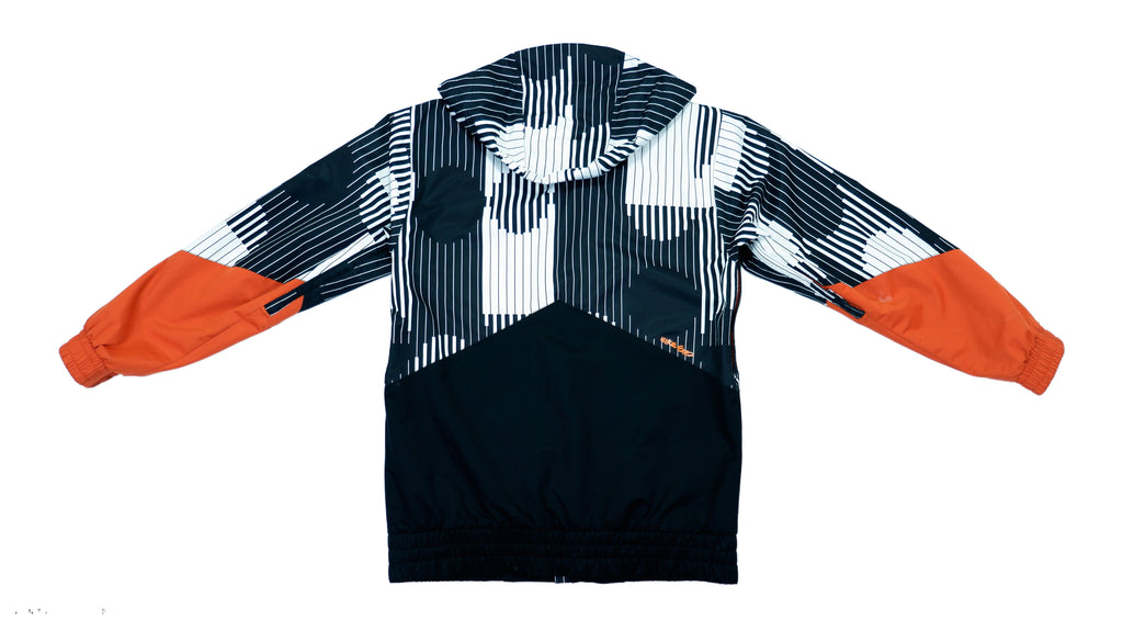 Nike - Black & White Basketball Hooded Windbreaker 1990s Large Vintage Retro