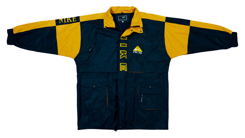 Vintage Retro Nike - Black and Yellow ACG Jacket 1990s XX-Large