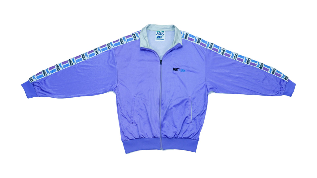 Asics - Purple Taped Logo Track Jacket 1990s Medium